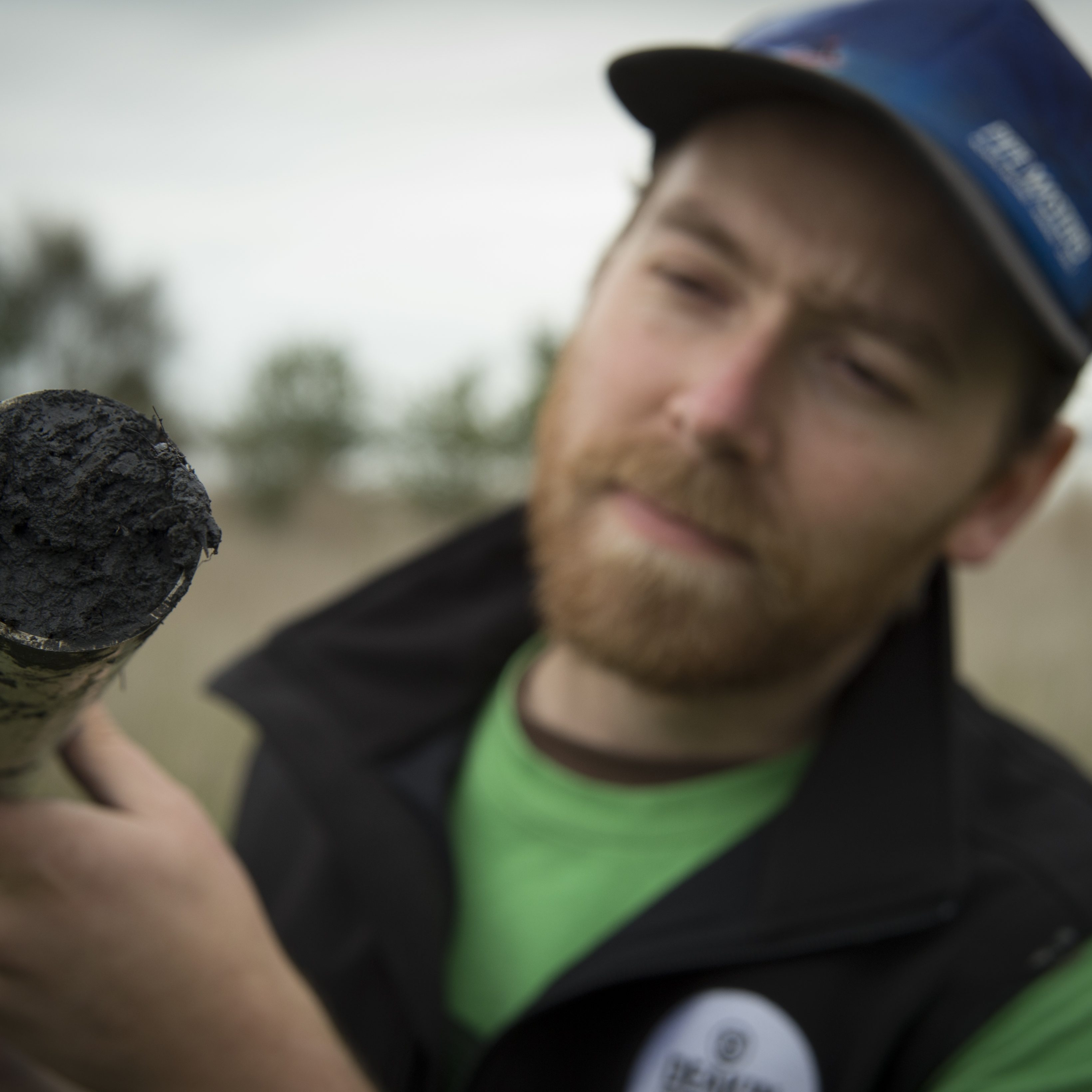 Dr. Paul Carnell collecting soil cores from Victoria's inland wetlands